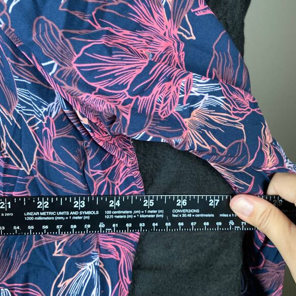 Active Zone Women Jacket Blue Pink Floral Full Zip Hooded Lightweight Stretch 2X - Picture 6 of 12